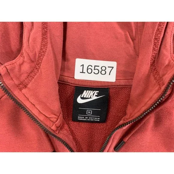 Nike Black‎ Label Cotton Blend Swoosh Hoodie Jacket (Women's XL) Blush Red - Picture 4 of 12